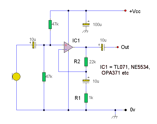 Op-Amp Microphone Preamp