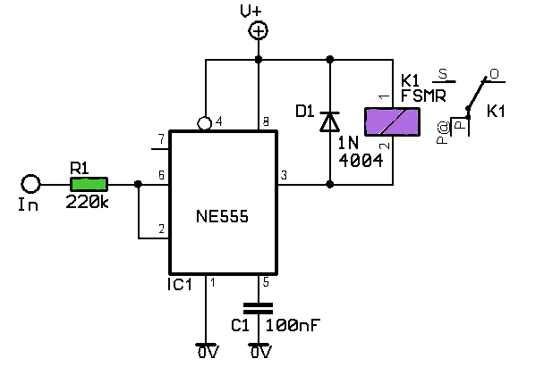 Voltage Controlled Switch using 555 Timer