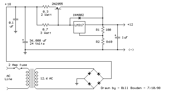 LM317T Voltage Regulator with Pass Transistor